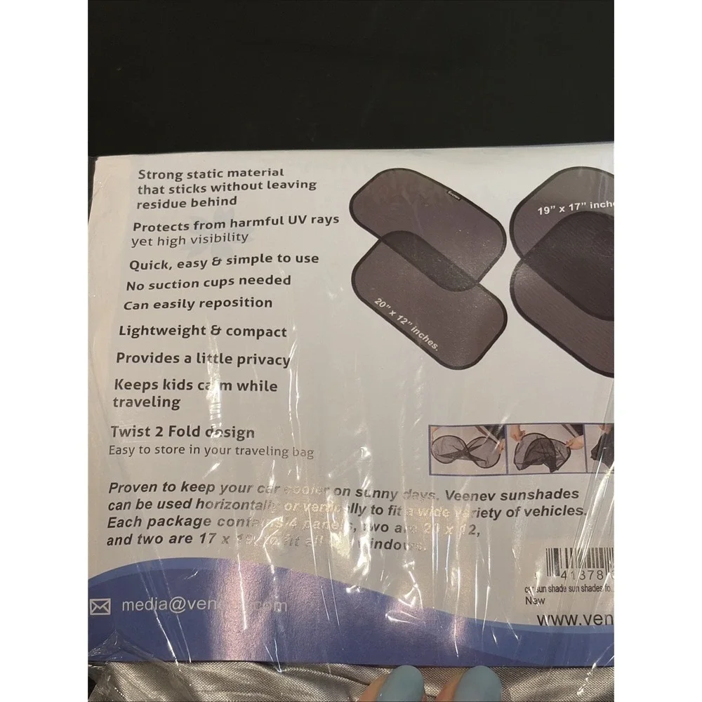 New Veneev Car Shade Side Back Window Sunshade Protector Kids Pets Backseat